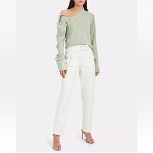 HELLESSY Sweater Joffe Satin Sleeve Removable in Light Green